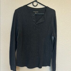 Sonoma Men's Black Long Sleeve Henley Shirt